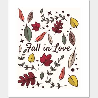 Autumn leaves pattern - Fall in Love Posters and Art